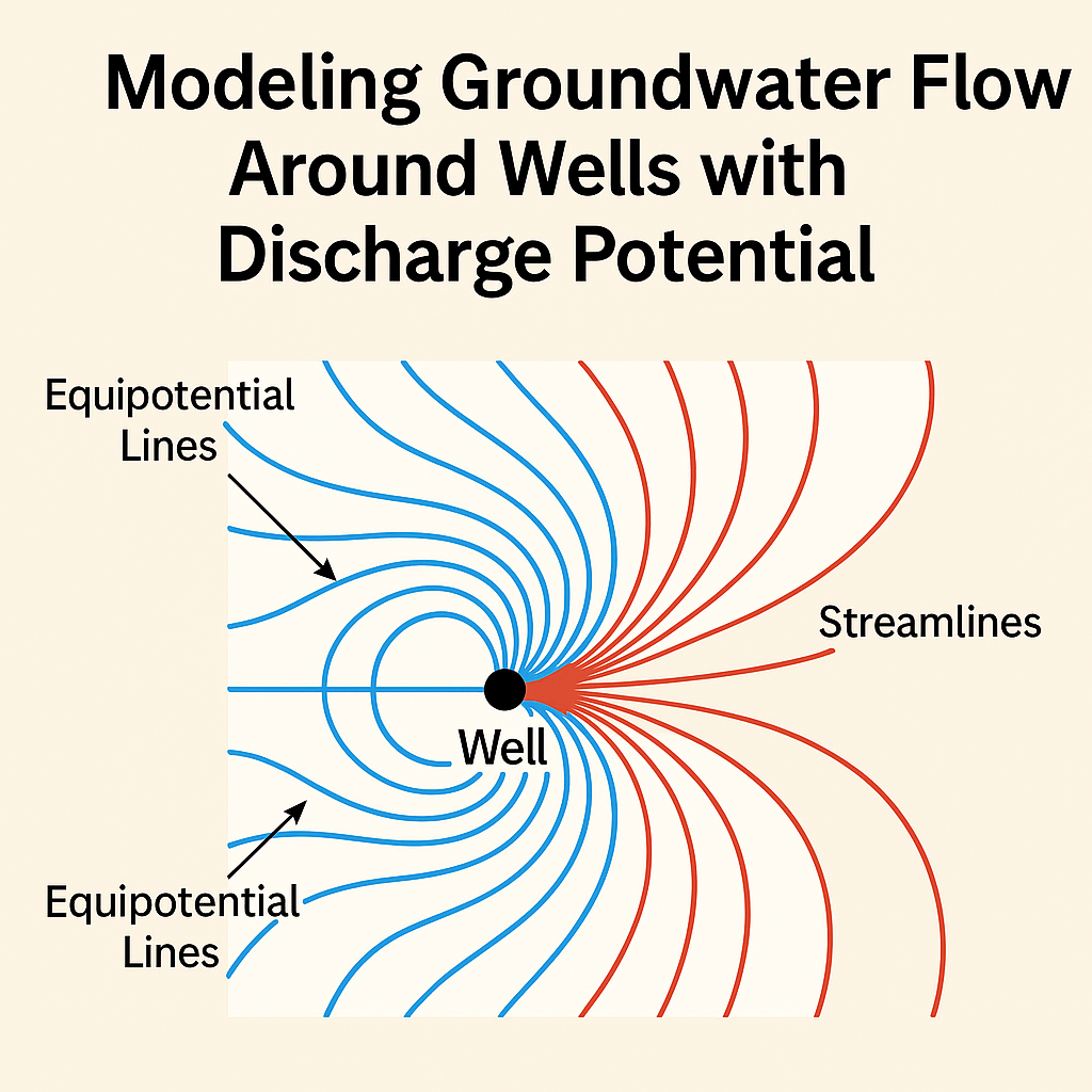 Equipotential and streamlines around wells